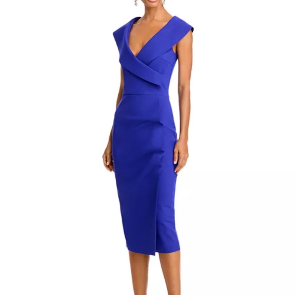 Chiara Boni La Petite Robe Draped Faux Wrap Dress Size 42 IT / 6 US